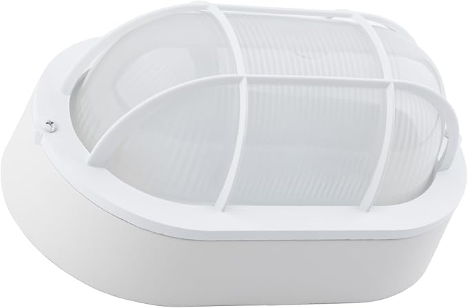 GRUENLICH LED Bulkhead Light, Flush Mount for Wall or Ceiling, 6W, 600 Lumen, Dimmable 5000K Daylight White, Aluminum Housing, Outdoor Rated, White Finish, 1-Pack
