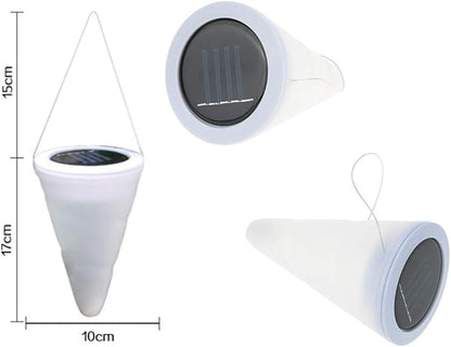 Solar Path Light Hanging Solar Powered Garden Light Cornet Cone Shaped Solar LED Light Decoration for Garden Outdoor Balcony Tree Yard Patio Landscape,3 Pack(RGB/Color Changing)