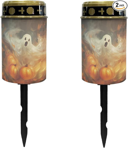 Halloween Ghost Solar Garden Lights Walkway Solar Lights Landscape Solar Lantern Outdoor Waterproof Halloween Decor Solar Pathway Lights Solar Walkway Lights Outdoor Table Lamp