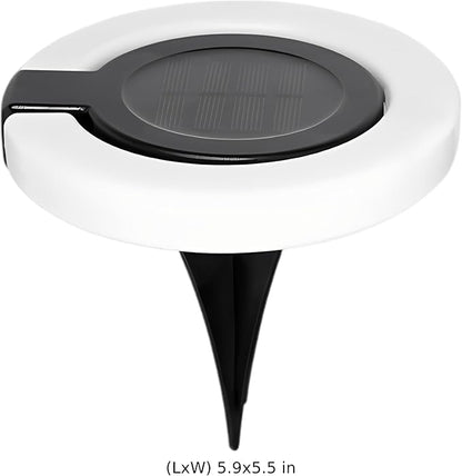 2 Pcs Waterproof Led Ground Lighting, Outdoor Solar Pathway Lights 5.9 X 5.51 in, Dusk to Landscape Lighting, Aa/300 Mah Battery, for Patio Yard Garden Stair Balcony