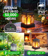 KOOPER Solar Lanterns Outdoor Waterproof, Two Modes Hanging Solar Lantern Lights for Outside, Auto ON/Off Lanterns Decorative Outdoor for Garden Table Yard Path Tree Patio Lawn Decor, Gifts, 2 Pack