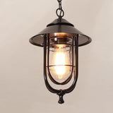 American Style Outdoor Light,Waterproof Wrought Iron with Transparent S Lampshade,Garden,Hallway,Villa Hanging | Lumora