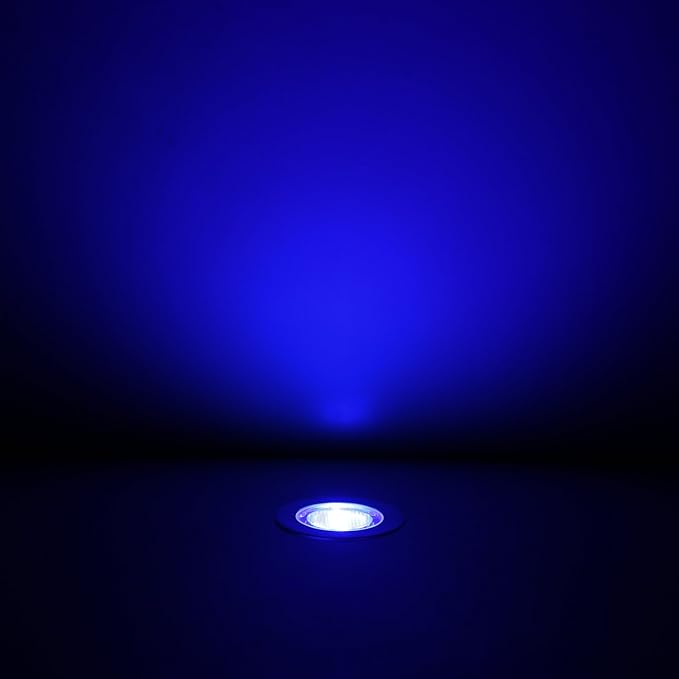 Low Voltage LED Deck Lighting Kit Stainless Steel 1W Waterproof Outdoor Yard Garden Decoration Lamps Landscape Pathway Patio Step Stairs LED In-ground Lights(Blue/6pack)