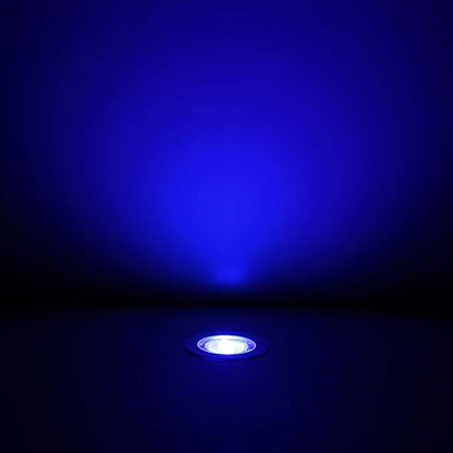 Low Voltage LED Deck Lighting Kit Stainless Steel 1W Waterproof Outdoor Yard Garden Decoration Lamps Landscape Pathway Patio Step Stairs LED In-ground Lights(Blue/6pack)