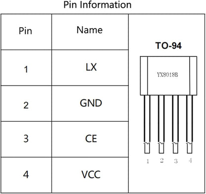 50PCS YX8018 1.2V 30mA Solar Lawn Light Control Chip LED Driver Solar Garden Light Transistor TO-94 Electronic Component