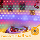 Ollny Net Lights 210LED 10x7ft, Clear Wire Christmas Outdoor Mesh Light