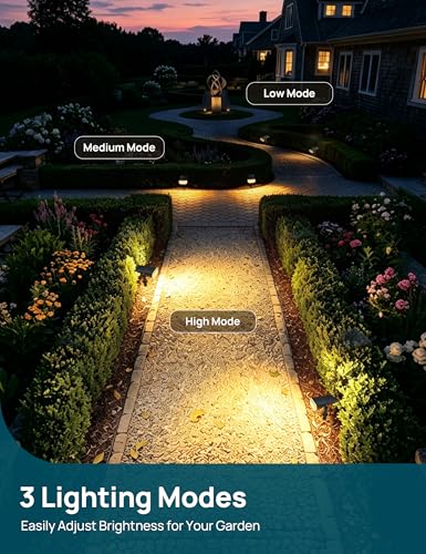 Linkind Solar Lights Outdoor Waterproof LED Spotlights Warm White 8 Pack