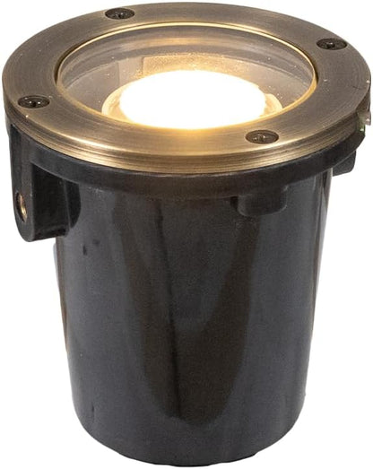 VOLT 12V 3-in-1 Waterproof IP68 Mini in-Grade Light with Brass Top (Bronze) for Low Voltage Landscape Lighting of Pathway, Garden, Column, Fountain or Pond