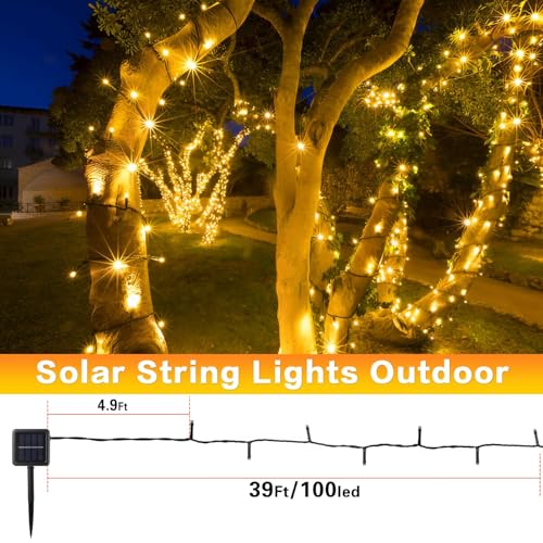 SyouHome Solar String Lights Outdoor, 2 Pack 200 LED Solar Christmas Lights