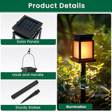 GIGALUMI Solar Lanterns Outdoor Waterproof 8 Pack Flame Effect Flickering