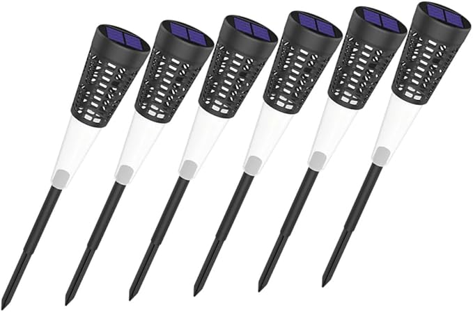 DOITOOL 6pcs Solar Powered Lawn Lights Outdoor Garden Stake Pathway Lights Courtyard Landscape Lighting with Warm and Colorful Glow for Patio Yard Decoration