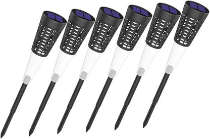 DOITOOL 6pcs Solar Powered Lawn Lights Outdoor Garden Stake Pathway Lights Courtyard Landscape Lighting with Warm and Colorful Glow for Patio Yard Decoration