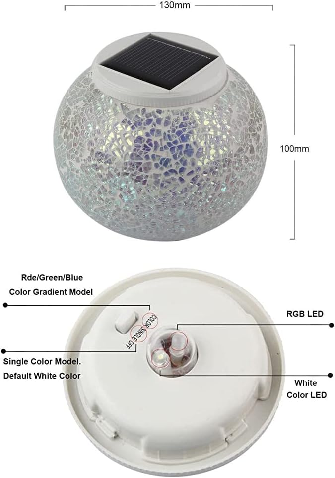 Aukora Color Changing Solar Powered Glass Ball Garden Lights, Table Lamps Waterproof Night Light for Patio, Bar | Lumora
