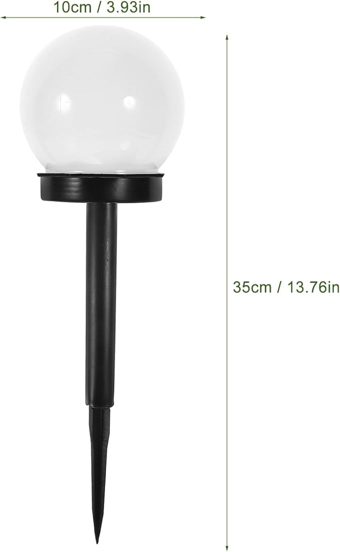 Uonlytech 6pcs Solar Lawn Globe Lights Outdoor Garden Lighting Tool Warm Light for Pathway Courtyard Decor Easy Installation Energy Saving