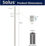 Solus 7-Foot Direct Burial Lamp Post – Outdoor Aluminum Light Pole with Decorative Cross Arm & 120V Outlet – Fits | Lumora