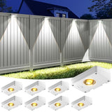 VOLISUN Solar Fence Lights Outdoor 8 Pack, 3 Color Temperatures Solar Light
