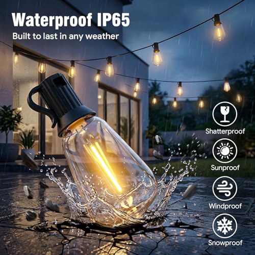 50ft-Plug-in-LED-Lights-Outdoor-Waterproof-String Lights-Patio-Outside-Porch-Backyard-Garden-Gazebo-Yard-Deck-Balcony-Party-Camping-House-Hanging-Lighting-Bulb-Remote-Bluetooth-Hanging-Edison-ST38