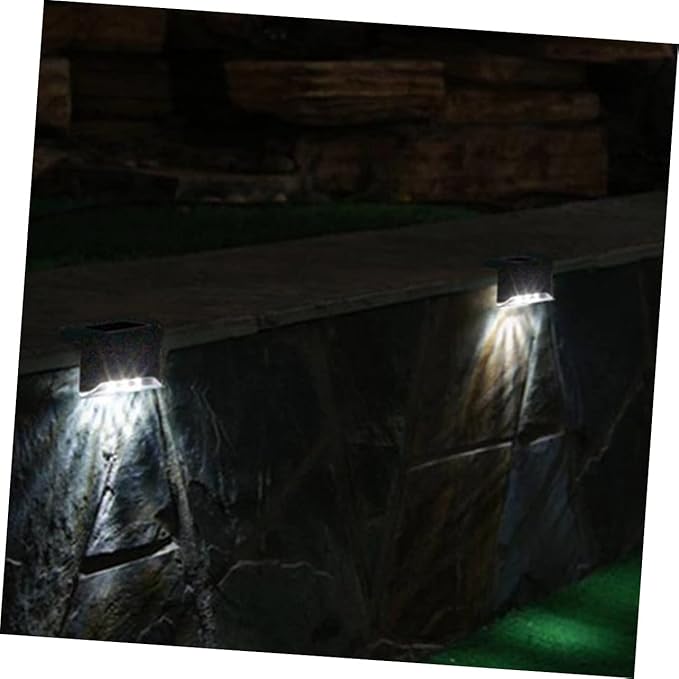 TEHAUX 6PCS Solar Step Lights Waterproof Outdoor Stair LED Lighting for Deck Railing Solar Garden and Path Lights