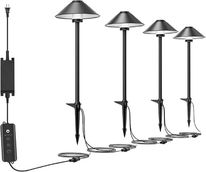 Banord 48FT Outdoor String Lights and 4 Pack LED Pathway Lights Bundle
