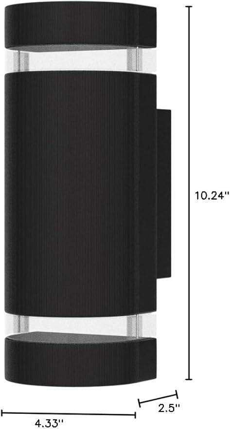 RGB Color Changing Lighting LED Double Up and Down Outdoor Wall Light 12W 1200lm,White Temperature 2700k- 6500k RGB+CCT 9 Modes Exterior Wall Lighting-ETL Listed (2 Pack)