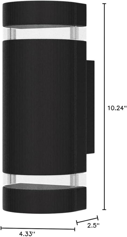 RGB Color Changing Lighting LED Double Up and Down Outdoor Wall Light 12W 1200lm,White Temperature 2700k- 6500k RGB+CCT 9 Modes Exterior Wall Lighting-ETL Listed (2 Pack)