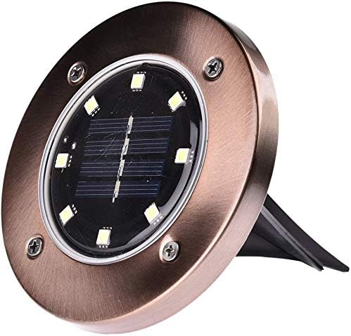 8 LED Solar Ground Lights Solar Powered Disk Lights Outdoor Solar Garden Path Lights for Lawn Pathway Yard Driveway | Lumora