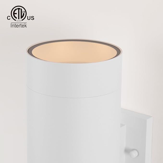 mirrea 14" Modern Outdoor Porch Light Patio Light in 2 Lights with Aluminum Cylinder and Tempered Glass Cover | Lumora