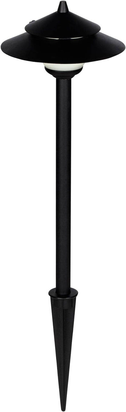John Timberland Pollack 15" High Modern Outdoor Landscape Path Lights Porch House Exterior Outside Set of 2 LED Bulb Weatherproof Black Metal Glass Shade Front Door Patio Garage Home Deck