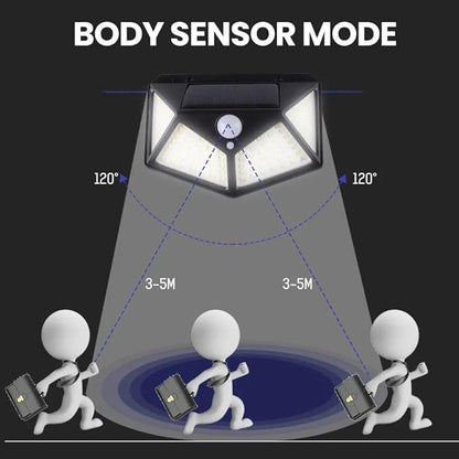 Security Light, Outdoor 100 LED Solar Light Motion Sensor Waterproof Solar Powered Wall Light | Yard Deck Light for Garden Decoration, Street Lights Solar Powered Lantern Wall Lamp