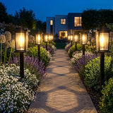 Melunar Solar Pathway Lights Outdoor, 12 Pack Solar Powered Garden Lights Waterproof, Auto On/Off Outdoor Landscape Lights for Patio, Walkway, Driveway, Lawn, Pool Decor. (Warm White)