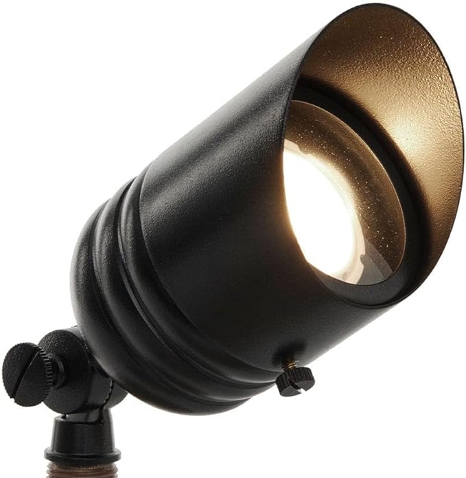 VOLT 12V Brass Fat Boy LED Outdoor Spotlight 6-Pack Kit (Black) with 150W Low Voltage Transformer for Landscape | Lumora