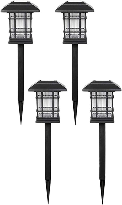 GLEAVI Solar Pathway Lights 4pcs Warm White Waterproof Outdoor Landscape Lighting for Garden Yard Lawn Driveway with Auto On/Off Solar Powered