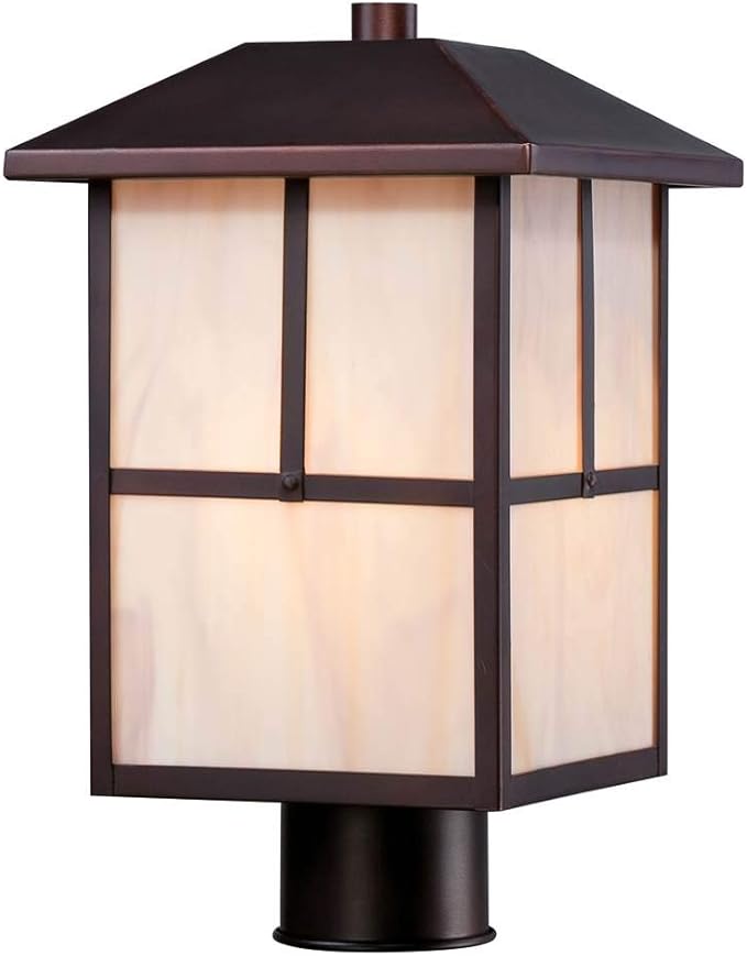 Nuvo Lighting 60/5675 Tanner Post One Light Lantern 100-watt A19 Outdoor Porch and Patio Lighting with Honey | Lumora