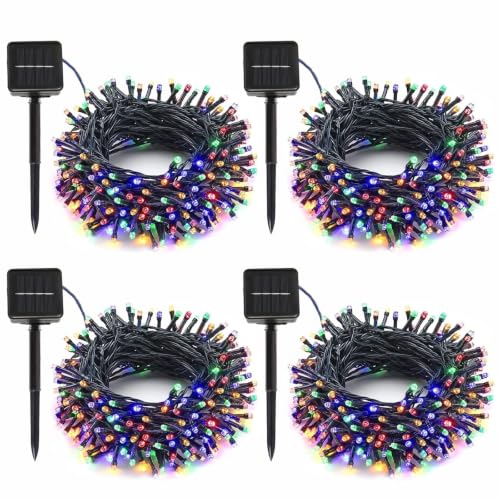 SyouHome Solar String Lights Outdoor, 4 Pack 400 LED Solar Christmas Lights