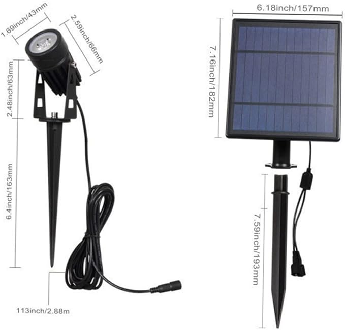 Solar LED Lawn Lights Waterproof Outdoor Ground Plug Light for Garden Decoration 6W Warm White Lighting for Patios and Pathways