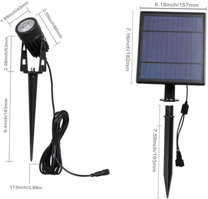 Solar LED Lawn Lights Waterproof Outdoor Ground Plug Light for Garden Decoration 6W Warm White Lighting for Patios and Pathways