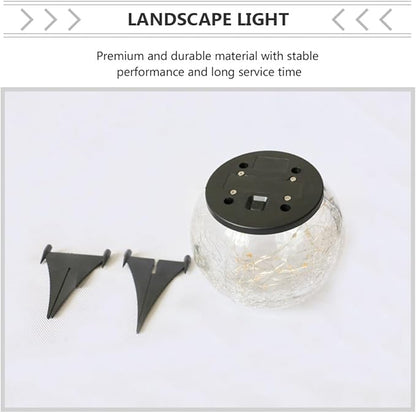 IMIKEYA Solar Cracked Globe Outdoor Solar Ground Light 15cm 30led Warm Yellow Waterproof Landscape Lamp for Garden Patio Lawn Pathway