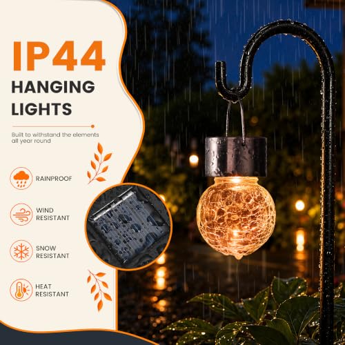 GIGALUMI Solar Hanging Lights Outside Solar Christmas Decoration Light 24Pc
