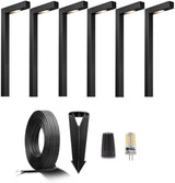 Gardenreet Brass Low Voltage Black Path Lighting Kit (6 Pack Path Lights) with 100 Feet Cable and 30Pack Wire | Lumora
