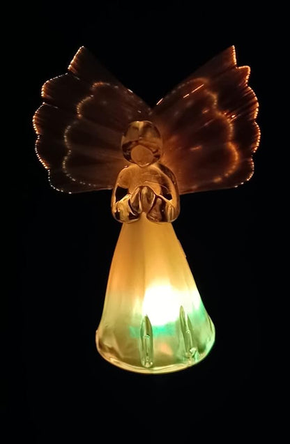 Starry Illuminate 1 PCS Solar Color Changing Fiber Wings Angel Style Garden Stake Light, Clear