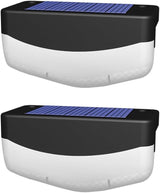 2pcs Solar Stair Lights Outdoor LED Step Lamps with High-Conversion Panels for Garden Decks Fence Handrail | Lumora