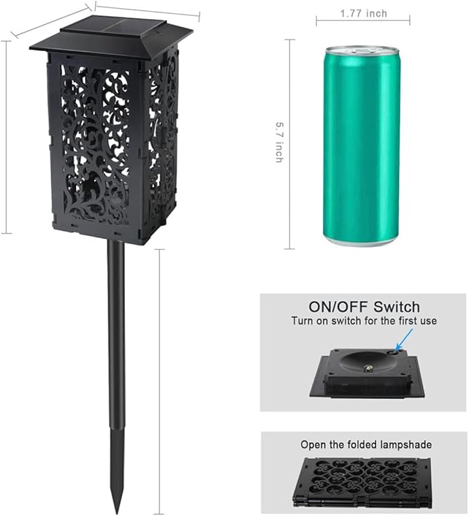 jojofuny Solar Pathway Lights Outdoor Waterproof Lawn Lamp Solar Powered Ground Garden Lighting for Yard and Patio Landscape Decorative Four-Color Folding Design