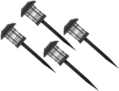 Happyyami Solar Pathway Lights 4pcs Outdoor Waterproof Solar Lawn Yard Lights Warm White Landscape Lighting for Garden Patio Walkway