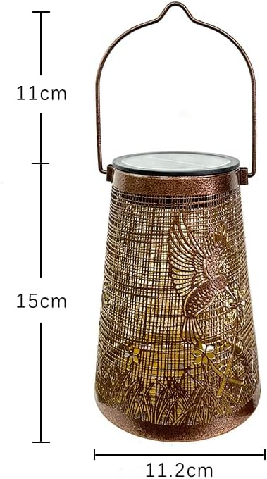 Solar Hummingbird Garden Lights Outdoor Decor - Auto On/Off Iron Trellis Solar Lights with 6 LED, Waterproof Solar Powered Firefly Lights for Yard, Fence, Patio, Pathway Landscape Decoration