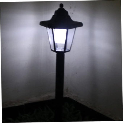 2 Pcs Solar Powered LED Garden Pathway Lights Outdoor Landscape Lawn Patio Decor White Light Solar Panel