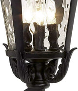 John Timberland Marseille Rustic Vintage Outdoor Wall Light Fixture Textured Black Scroll 27 1/2" Hammered Glass | Lumora