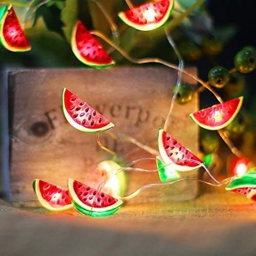 Fruit String Lights Battery Powered Indoor Outdoor Lighting Lamp Strawberry/Grape/Watermelon/Lemon/Banana for Wedding Home Birthday Garden Yard Patio Party Decorations (Watermelon)