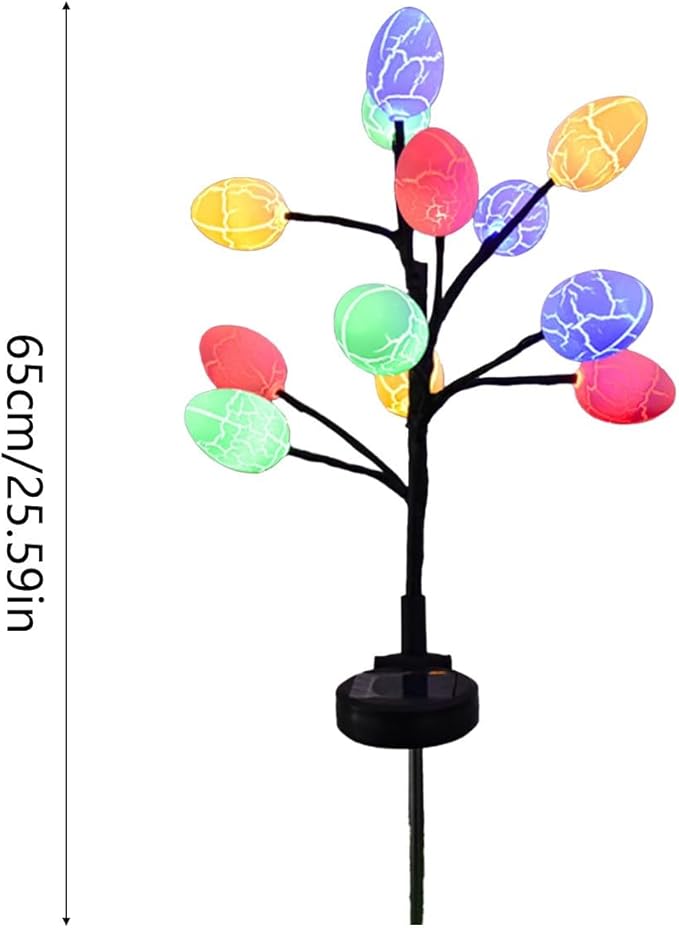 2pack Solar Outdoor Lights LED Easter Eggs Waterproof Solar Street Lights Outdoor with Stainless Steel Stakes, 2 Modes Led Solar Garden Light Solar Spot Light Outdoor Easter Decorations