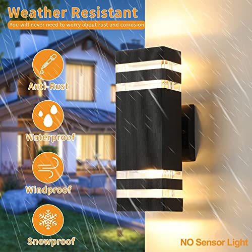 tewei LED Up Down Outdoor Wall Lights, Black Exterior Lighting Fixtures