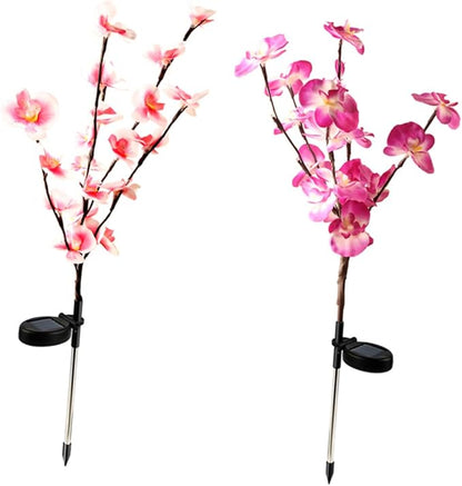 2pcs Solar Ground Plug Lights Shape Outdoor Solar Pathway Lamp Easy Install Energy Saving Garden Decor